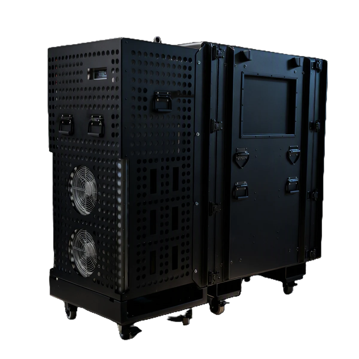 Target Climate Control System (CCS) blackout climate-controlled rackmount case, full view