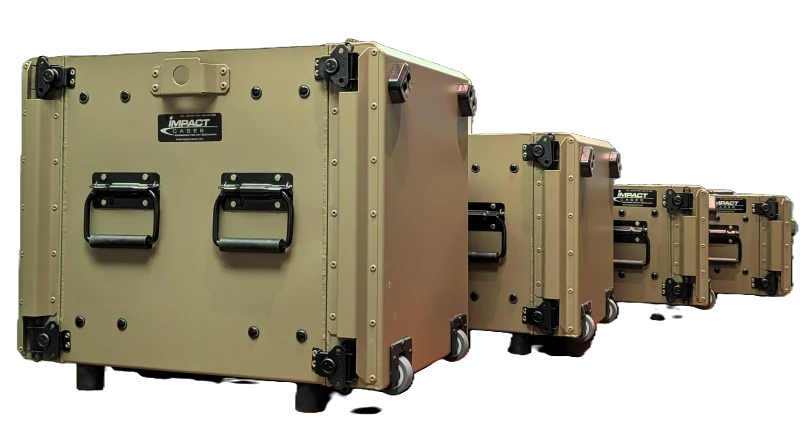 Target Half-Rack cases in low lustre powder coat finishes