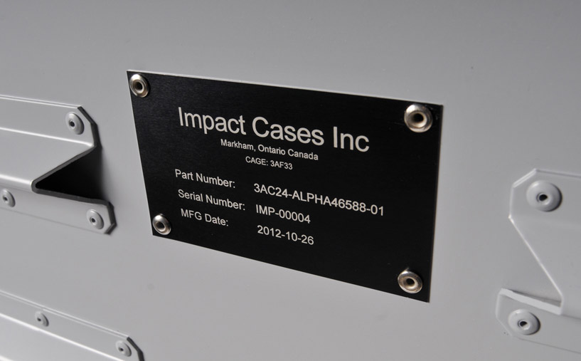 Custom Impact Cases ID tag / nameplate on case body