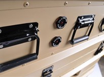 Additional surface mount handles on Target single lid case