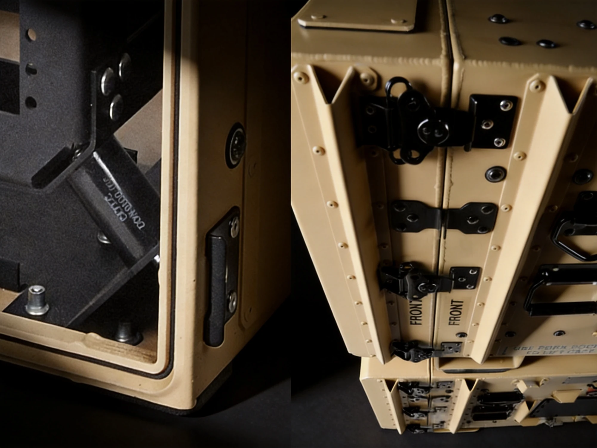 Target Military rackmount cases in low lustre powder coat finishes
