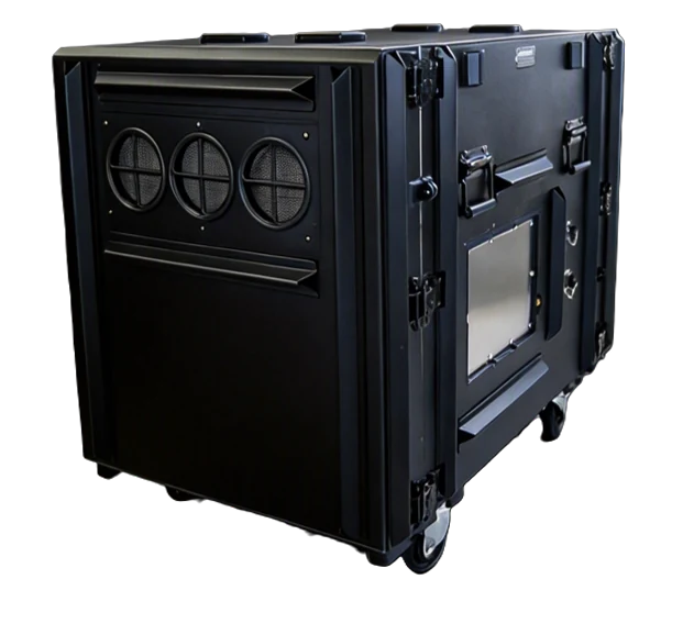 Target EMI/RFI shielded rackmount case, black finish
