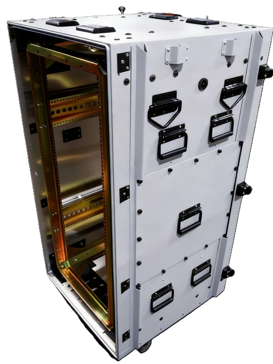 Target Military rackmount high strength case shell with exposed internal rack frame